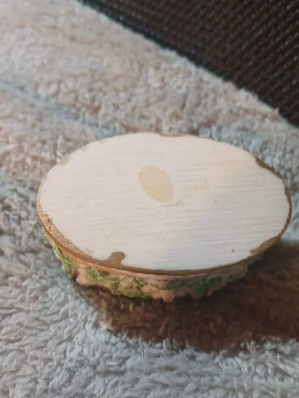 Vintage Porcelain Carousel Horse Trinket Box - Pastel Floral